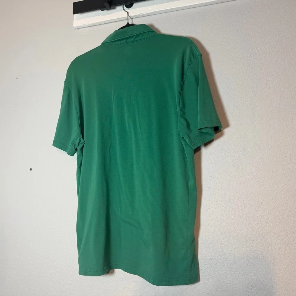 J. Crew Performance Polo Shirt Size Large Green Short Sleeve Pima Cotton Blend